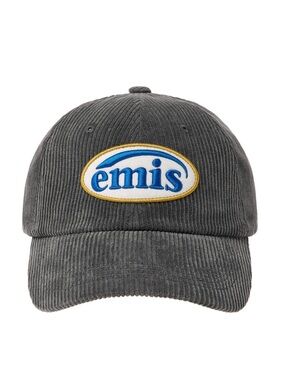 Charcoal Corduroy Baseball Cap — Embroidered Logo